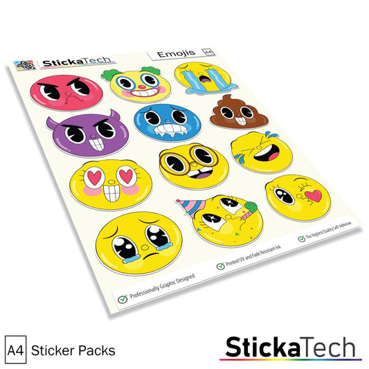a pack of stickers with emojis on them