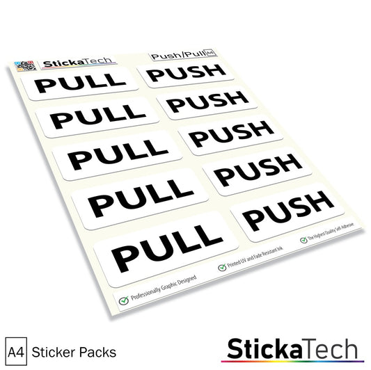 Push and pull door sticker pack